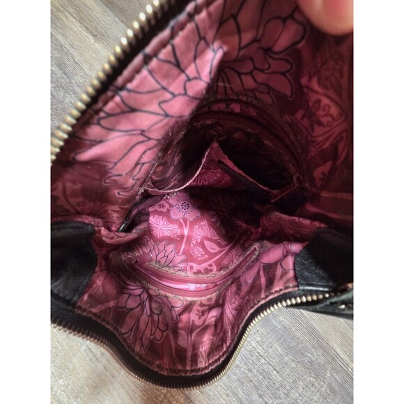 Brighton Black Pebbled Leather Croc Shoulder Purse Bag Handbag Satchel E370920 - Picture 10 of 14